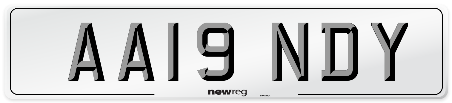 AA19 NDY Number Plate from New Reg